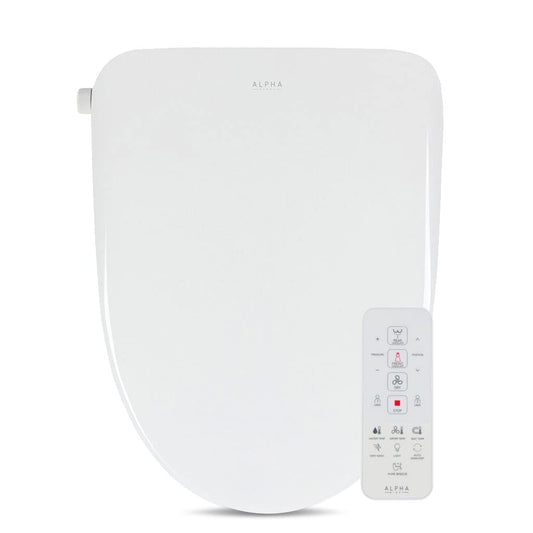 ALPHA BIDET UX Pearl Bidet Toilet Seat in Elongated White