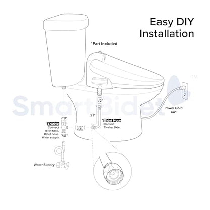 SmartBidet® SB-1000WE Electric Smart Bidet™ Toilet Seat with Heated Seat