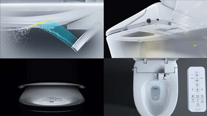 ALPHA BIDET UX Pearl Bidet Toilet Seat in Elongated White