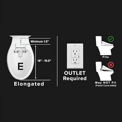 SmartBidet® SB-1000WE Electric Smart Bidet™ Toilet Seat with Heated Seat