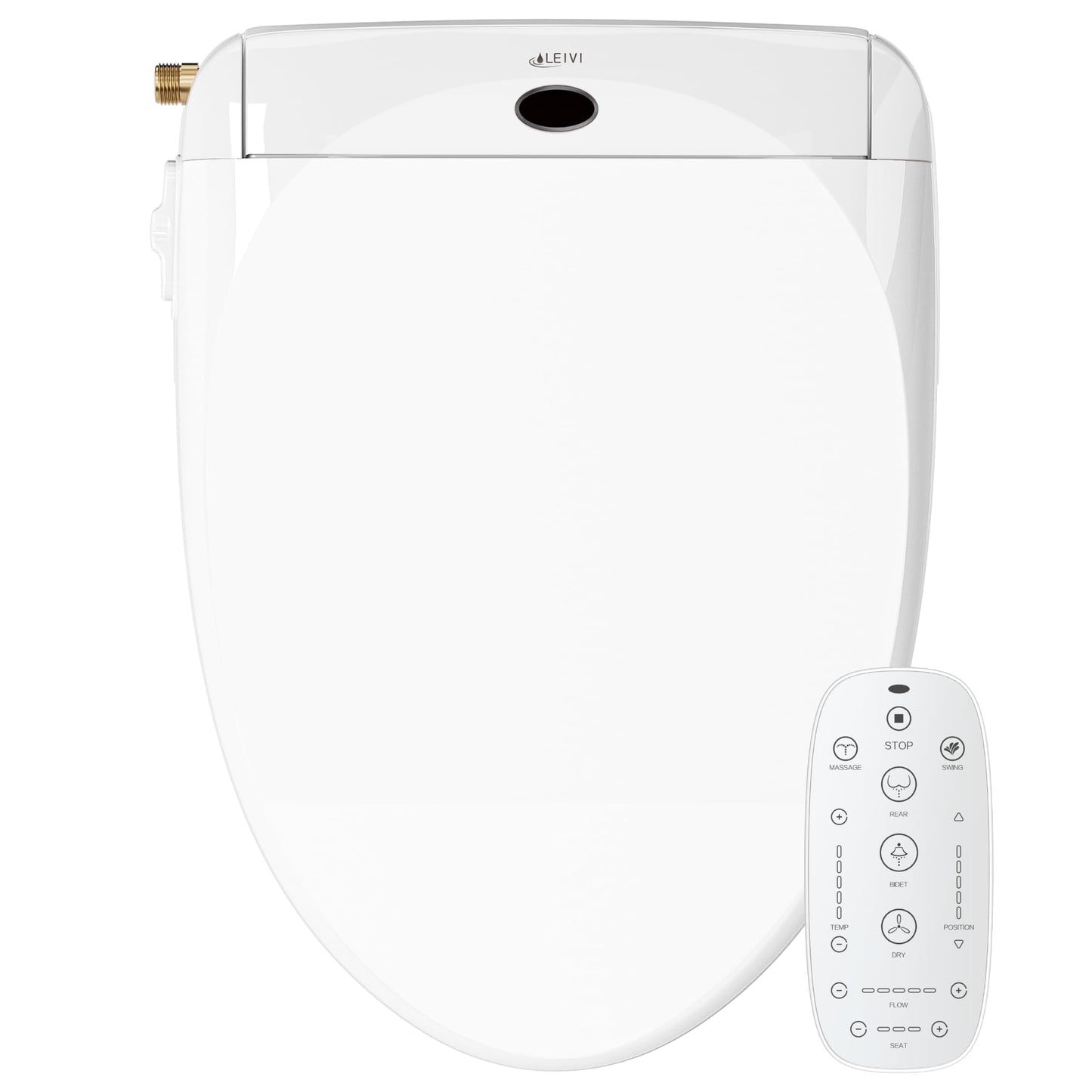 LEIVI Electric Bidet Toilet Seat with Wireless Remote and Side Panel