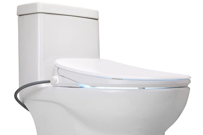 ALPHA BIDET UX Pearl Bidet Toilet Seat in Elongated White