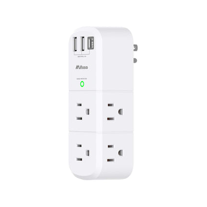 Outlet Extender with Rotating Plug, Mifaso Surge Protector 6 AC
