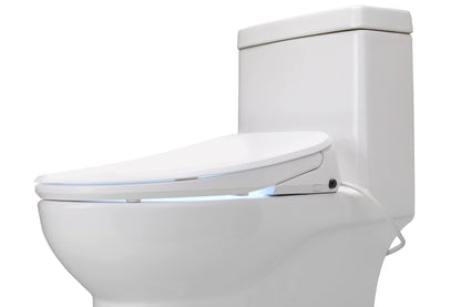 ALPHA BIDET UX Pearl Bidet Toilet Seat in Elongated White