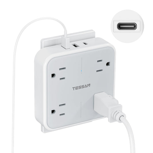 Multi Plug Outlet Extender, TESSAN Surge Protector Splitter with 3 USB
