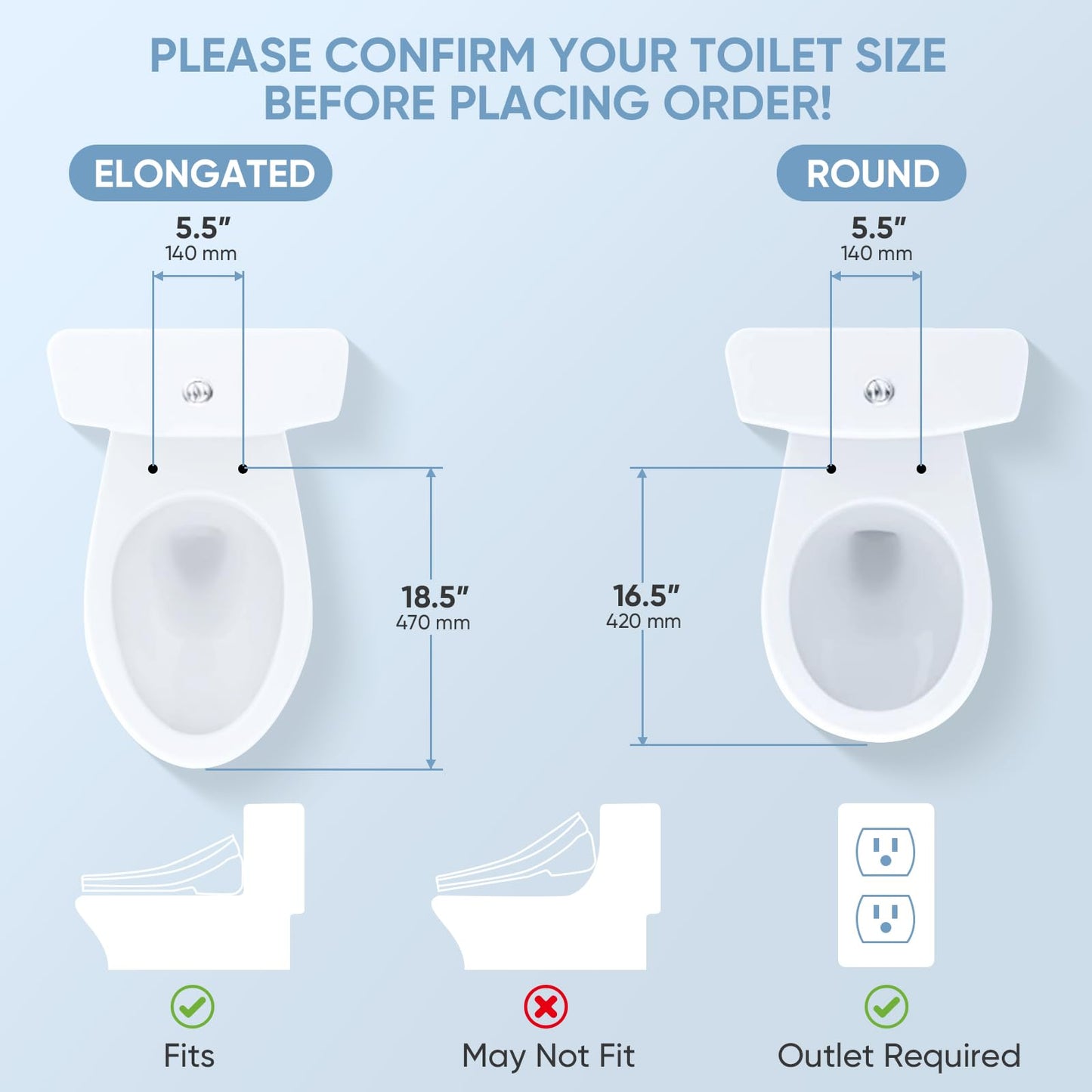 LEIVI Electric Bidet Toilet Seat with Wireless Remote and Side Panel