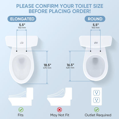 LEIVI Electric Bidet Toilet Seat with Wireless Remote and Side Panel