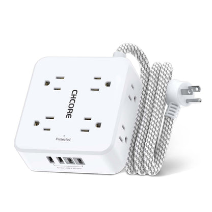 Surge Protector Power Strip - CHCORE 5Ft Braided Extension Cord