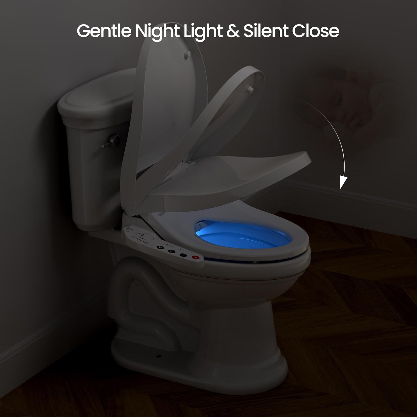 R&T V2601 Electric Bidet Seat For Elongated Toilet, Smart Toilet Seat with Heated Seat