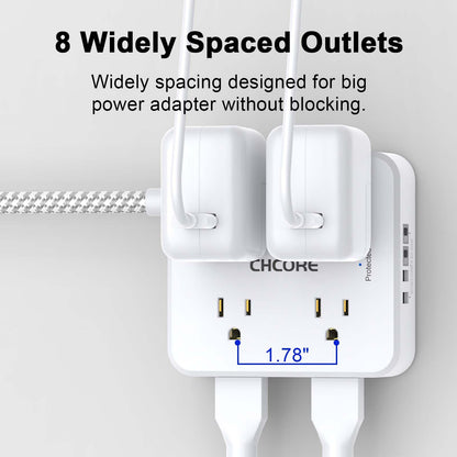 Surge Protector Power Strip - CHCORE 5Ft Braided Extension Cord