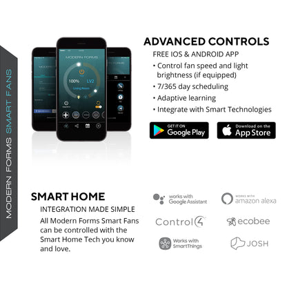 Zephyr Smart Indoor and Outdoor 3-Blade Ceiling Fan 52in Matte Black with Adjustable