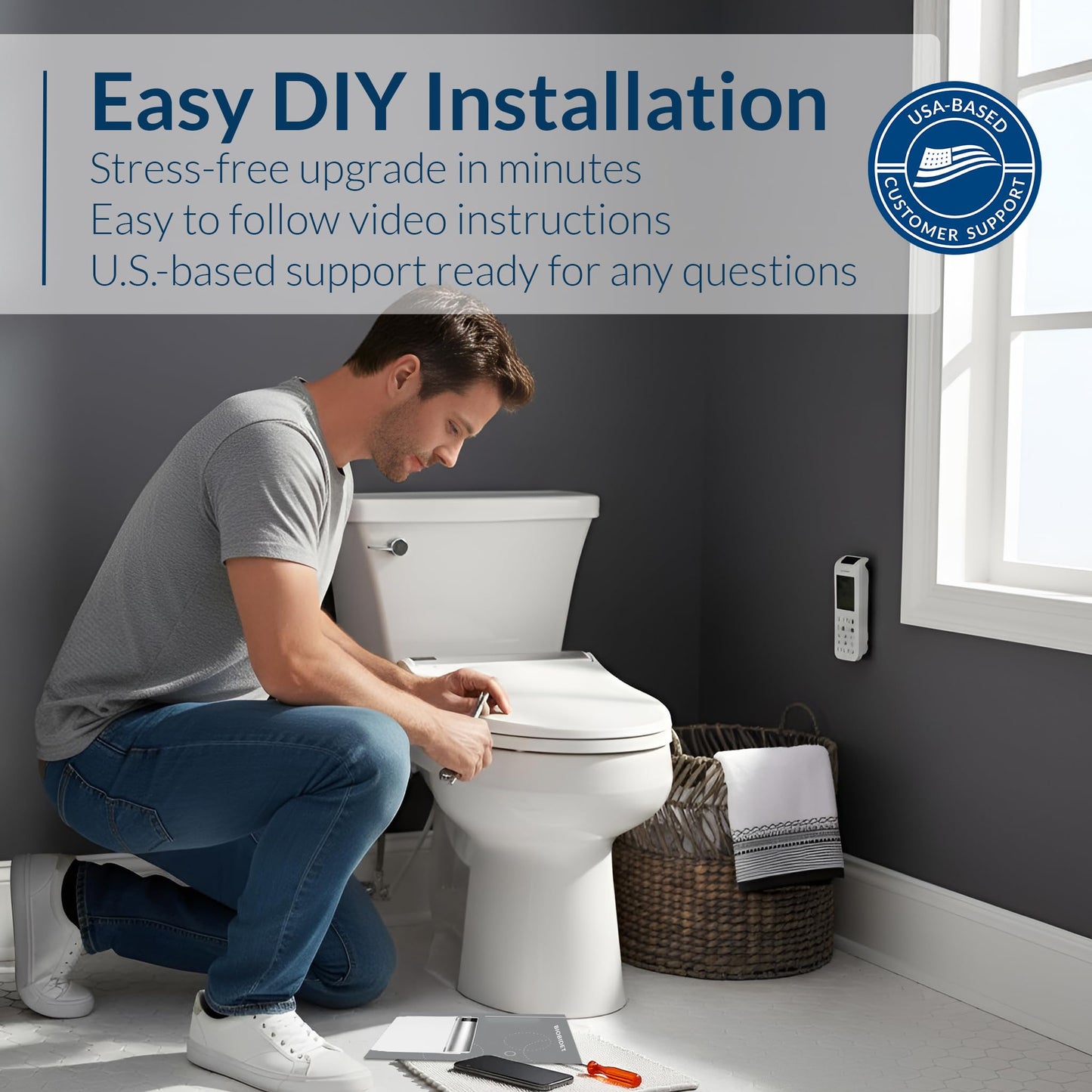 Bio Bidet BB2000 Bliss Electric Bidet Toilet Seat, Warm Water with Air Dryer