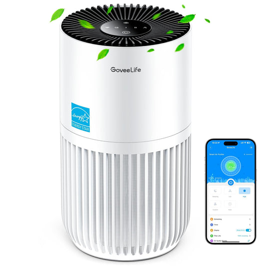 GoveeLife Mini Air Purifier for Bedroom, Smart Filter Air Purifier
