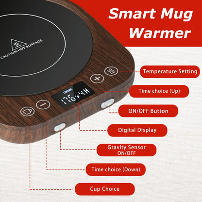 PUSEE Candle Mug Warmer Electric,Auto On/Off Gravity-Induction Coffee Mug Warmer with 9 Temp Settings