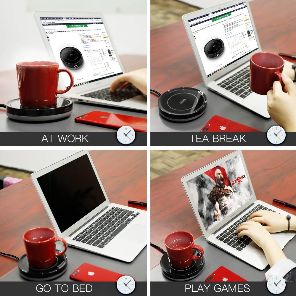 Smart Coffee Warmer BESTINNKITS Auto On/Off Gravity-Induction Mug Warmer for Office Desk Use