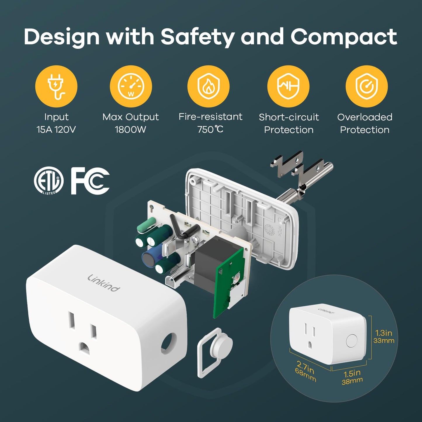 Linkind Matter Smart Plug, Work with Apple Home