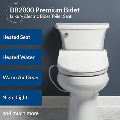 Bio Bidet BB2000 Bliss Electric Bidet Toilet Seat, Warm Water with Air Dryer