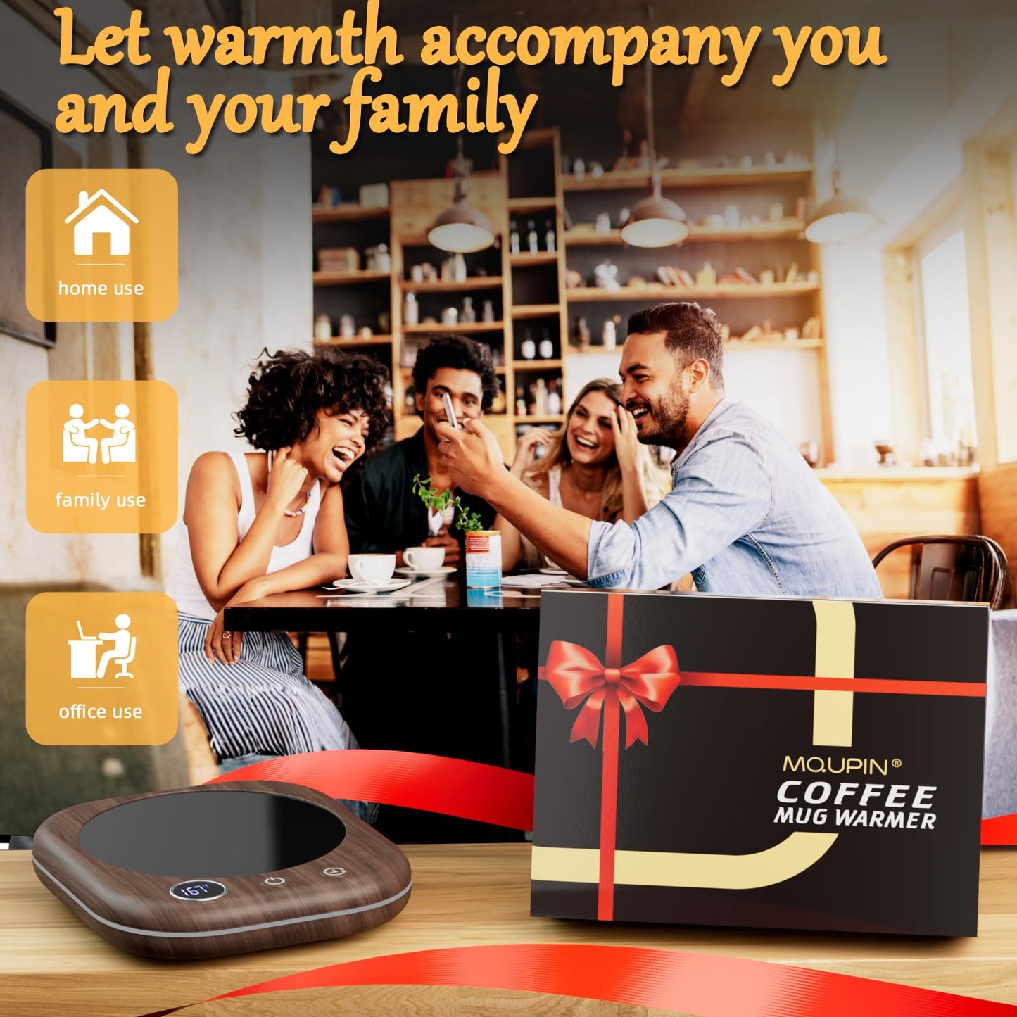 Mug Warmer Upgraded,Coffee Mug Warmer for Desk LEDs Light 3 Temp Settings