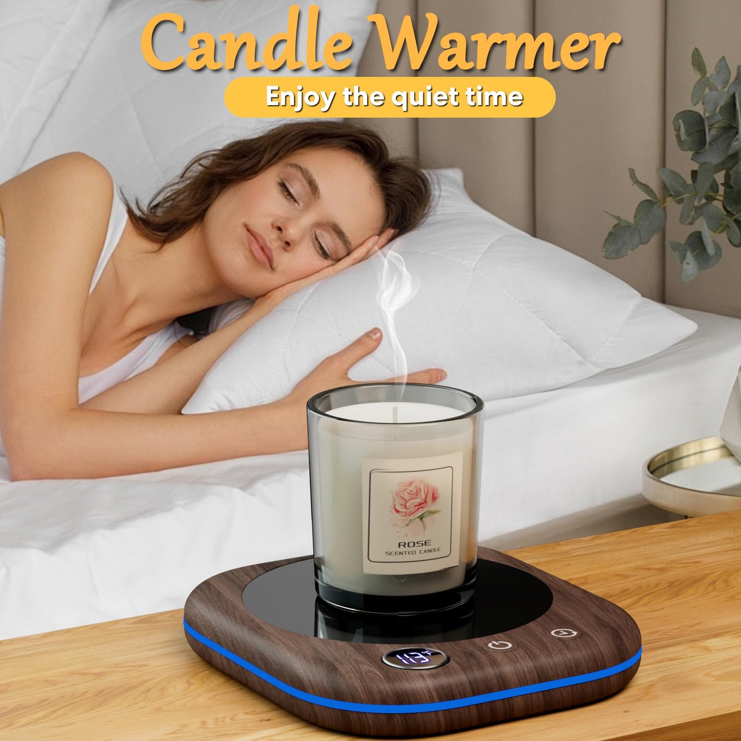 Mug Warmer Upgraded,Coffee Mug Warmer for Desk LEDs Light 3 Temp Settings