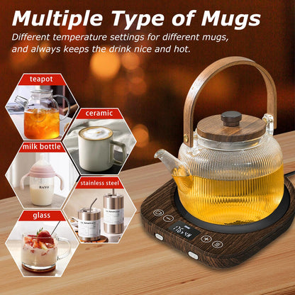 PUSEE Candle Mug Warmer Electric,Auto On/Off Gravity-Induction Coffee Mug Warmer with 9 Temp Settings